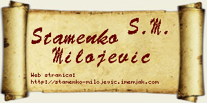 Stamenko Milojević vizit kartica